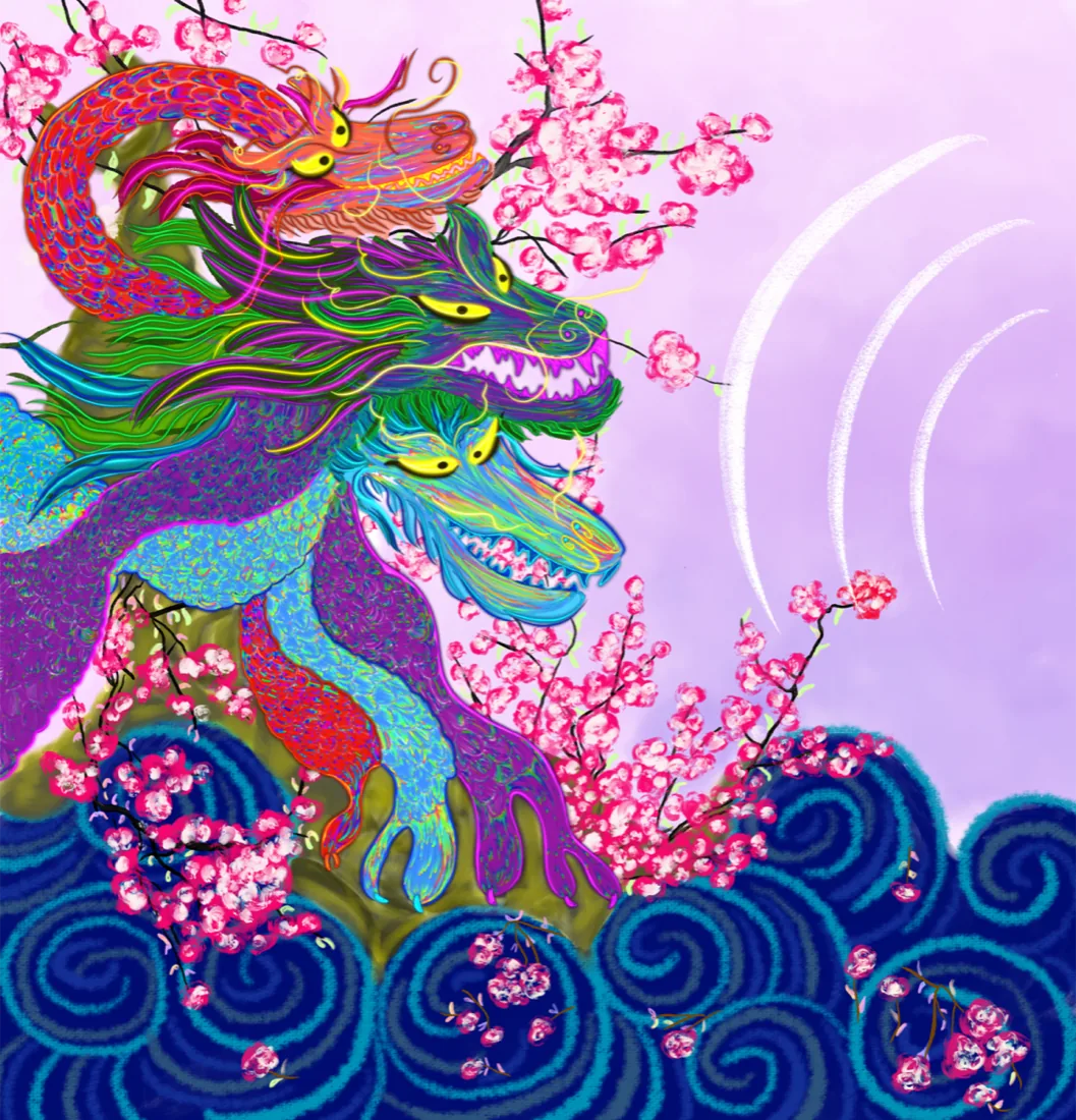 Children's book illustration by Liss Ampuero: Maru sequence, plate A, same character continued from the looking glass.