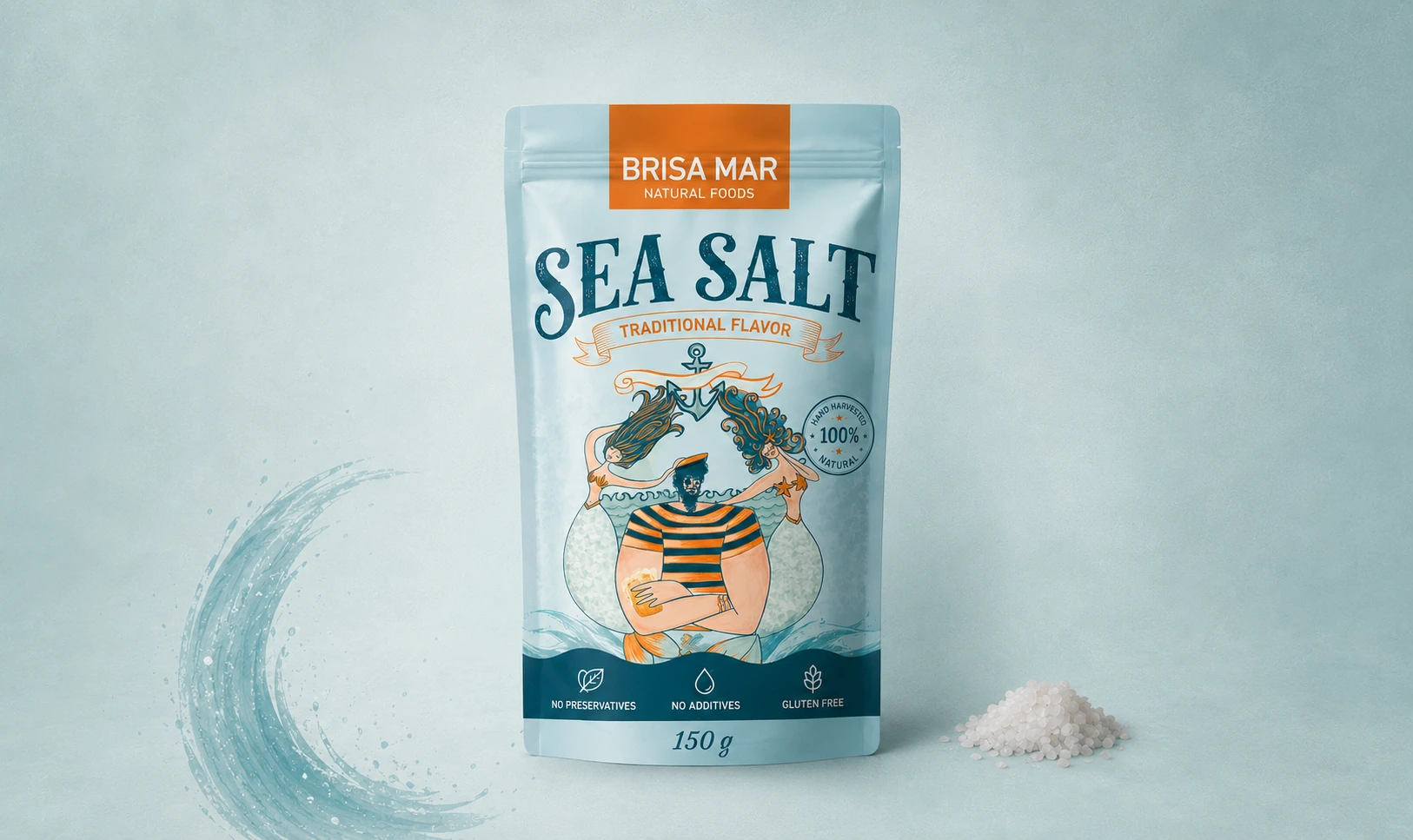 Packaging mockup: Sailor & mermaids branding on product packaging, by Liss Ampuero.