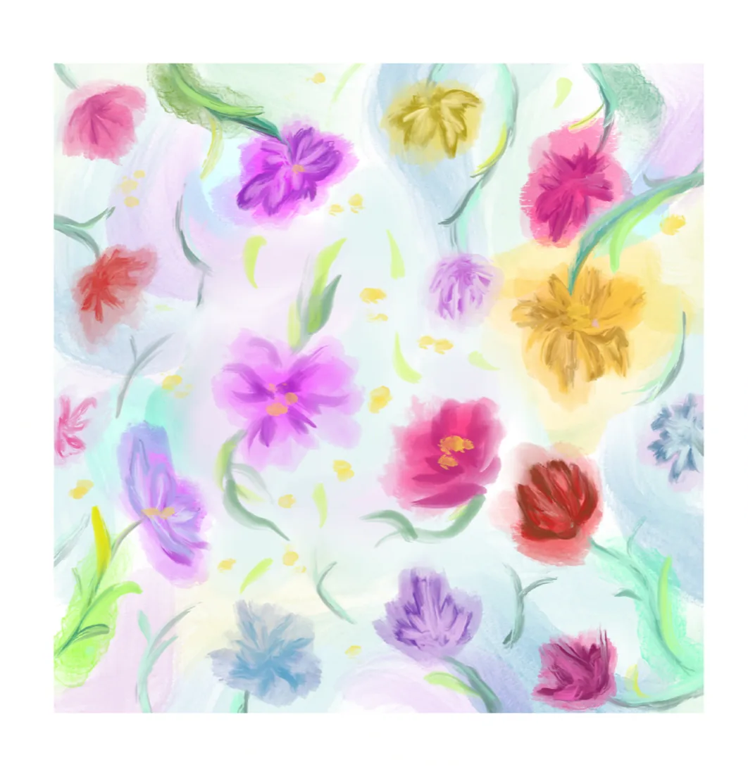 Floral printed envelope, by Liss Ampuero.