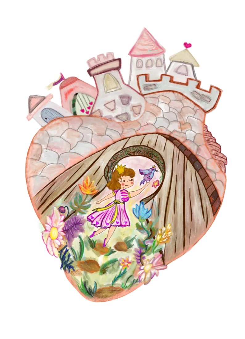 Castle heart sticker, by Liss Ampuero.